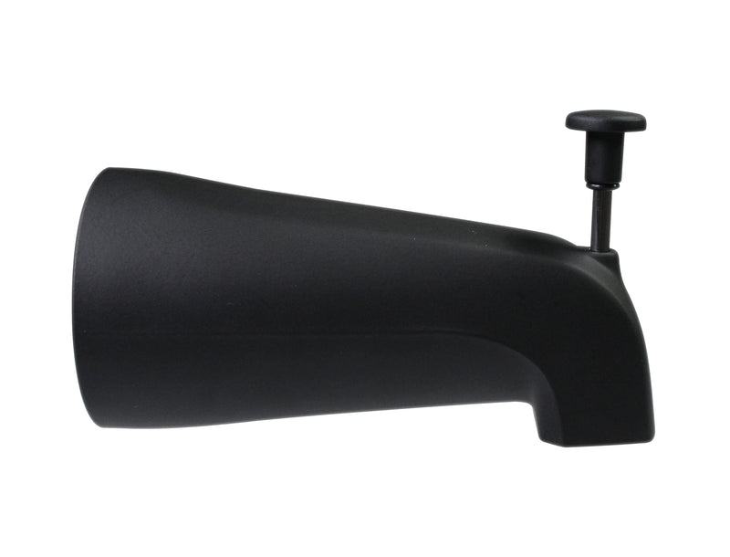 Westbrass E531D-1F-62 5-1/4" Reach Wall Mount Tub Spout with Front Diverter, Matte Black 1 Pack