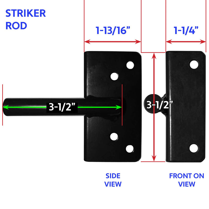 Vinyl Gate Latch Black (for Vinyl, Wood, PVC etc Fencing) Fence Gate Latch w/Mounting Hardware - Gate Latches Have a 90 Degree Bracket Resulting in a Positive Latch to Gate Connection BLACK - EACH