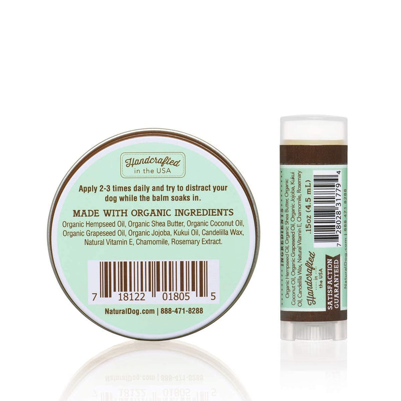Natural Dog Company Snout Soother Bundle, Includes 2oz Tin + 0.15oz Stick, Dog Nose Balm for Chapped, Crusty and Dry Dog Noses, Organic, All Natural Ingredients, Packaging May Vary 2 oz. Tin & Travel Stick - PawsPlanet Australia