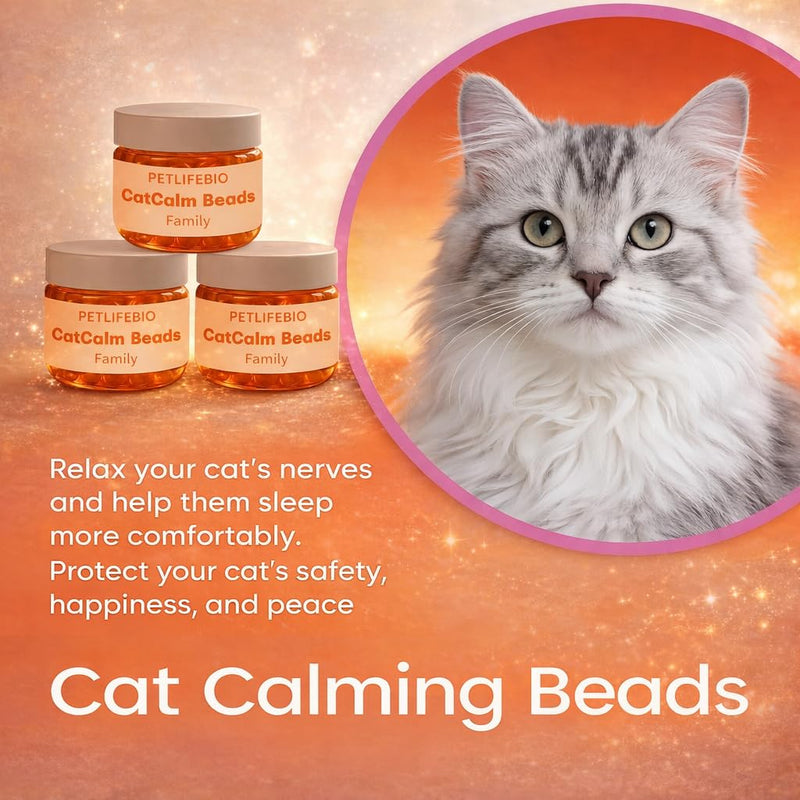 Diffuser to Calm Cats, Cat Calm Beads Family, Cat Calming Diffuser Gel Non Plug in, 3 Pack Cat Anxiety Relief, Lasting 2 Months, Downtime More Peaceful for Pets and Owners Alike. (3pc) 3pc