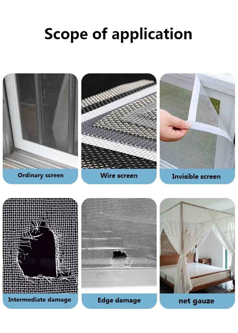 FLYZZZ Window Screen Repair Patches, Screen Door Repair Kit，Self-Adhesive Screen Kit Suitable for Repairing Holes&Tears (10Pcs) 10 Small