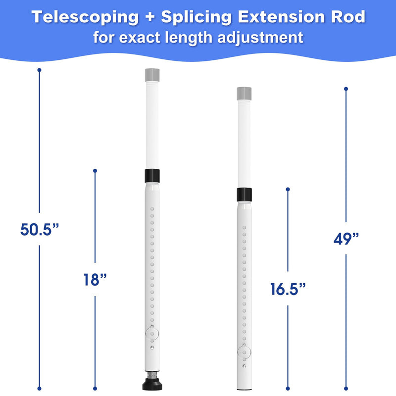 Sliding Door Security Bar,16 to 51 Inch Inside Sliding Patio Door Window Security Bar Stopper, Adjustable Window Locks Security Bars for Home Apartment Security, Sliding Glass Door Lock Hardware 1PC White