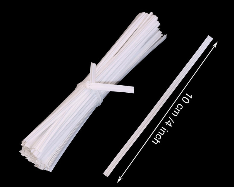 ONLYKXY 80pcs plastic Twist Ties Plant Ties Reusable Bread Twist Ties cake pop ties Cable Ties Candy Ties for Bags 4 Inch (White) White