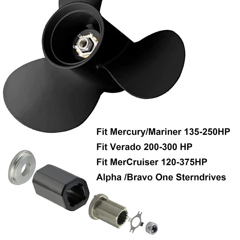 Mercury Prop Hub Kit, 835257K1 835257Q1 Flo-Torq II Hub Kit Replace for Mercury 135-300 HP/Mercruiser Alpha Bravo One Drives, Replacement Quicksilver