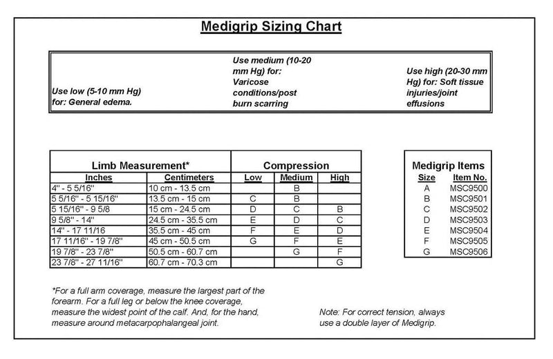 Medline Medigrip Elastic Tubular Bandages, Size E, For Legs or Small Thighs