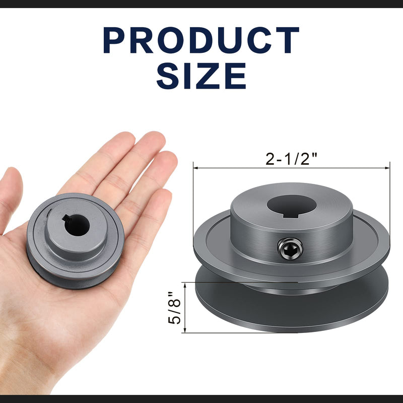 Tondiamo Mechanical Belt Pulley Single/Double Groove Web Sheave Bored-to-Size Belt Sheave Cast Iron Belt Section (AK25-5/8, Single Groove) AK25-5/8