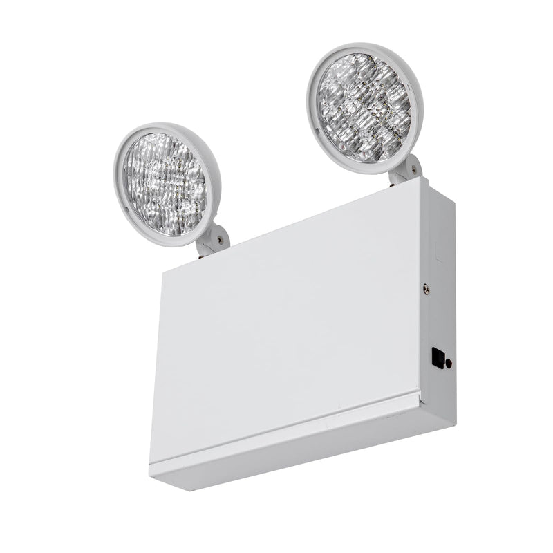 TANLUX New York City Approved Emergency Light, Emergency Lights with Battery Backup, White Steel Housing, AC 120/277V, Two Heads NYC Emergency Light With 2 Heads