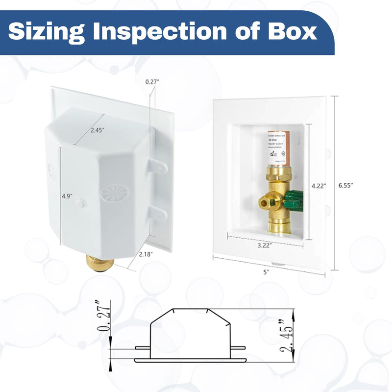 1PCS GUOFIS Icemaker Outlet Box,1/2" CPVC Inlet Connect(IM009-1) 1 CPVC/Copper