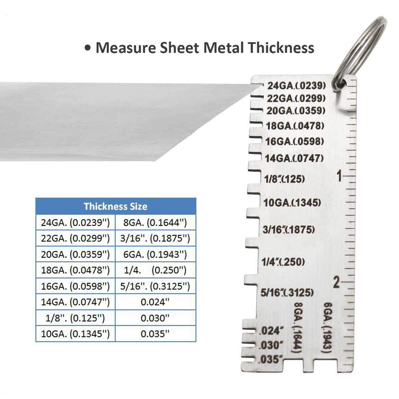 Wire/Metal Sheet Thickness Gauge 229895 Welding Gage Plated Size Inspection Tool [NOT Cheap Stamping Version] 1pc Metal Sheet Gauge