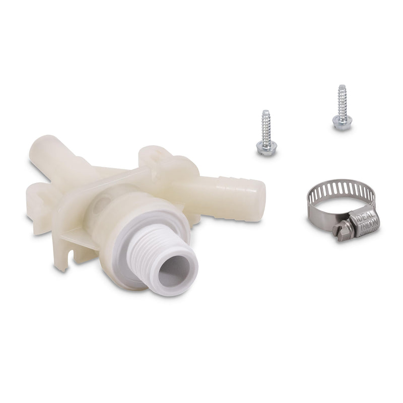 Dometic 385311641 Genuine OEM Water Valve Kit | 300 310 320 400 410 420 Dometic and Sealand Toilets | Includes Hose Clamp and Fasteners | White Compact Kit for Efficient Repair and Replacement