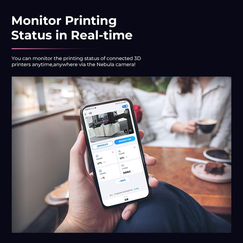 SainSmart Creality Nebula Camera for Ender-3 V3 KE/Ender 3 V3/Ender 3 V3 Plus/CR-10 SE/Halot-Mage Series/Creality Sonic Pad/Nebula Pad, Real-time Monitoring, Time-Lapse Filming, Spaghetti Detection