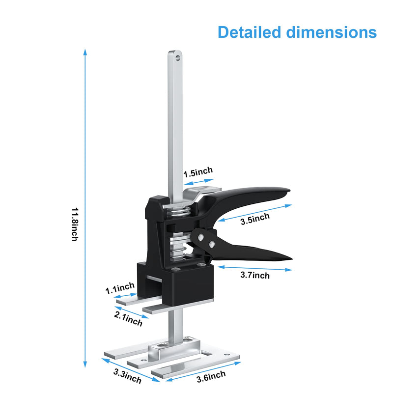 Labor Saving arm Tool-12 inch Portable Height Adjustable Lift Jack,Precision Clamping Hand Device for Drywall,Tile Locator,Furniture,Door Lifter,Cabinet Install(2PCS)