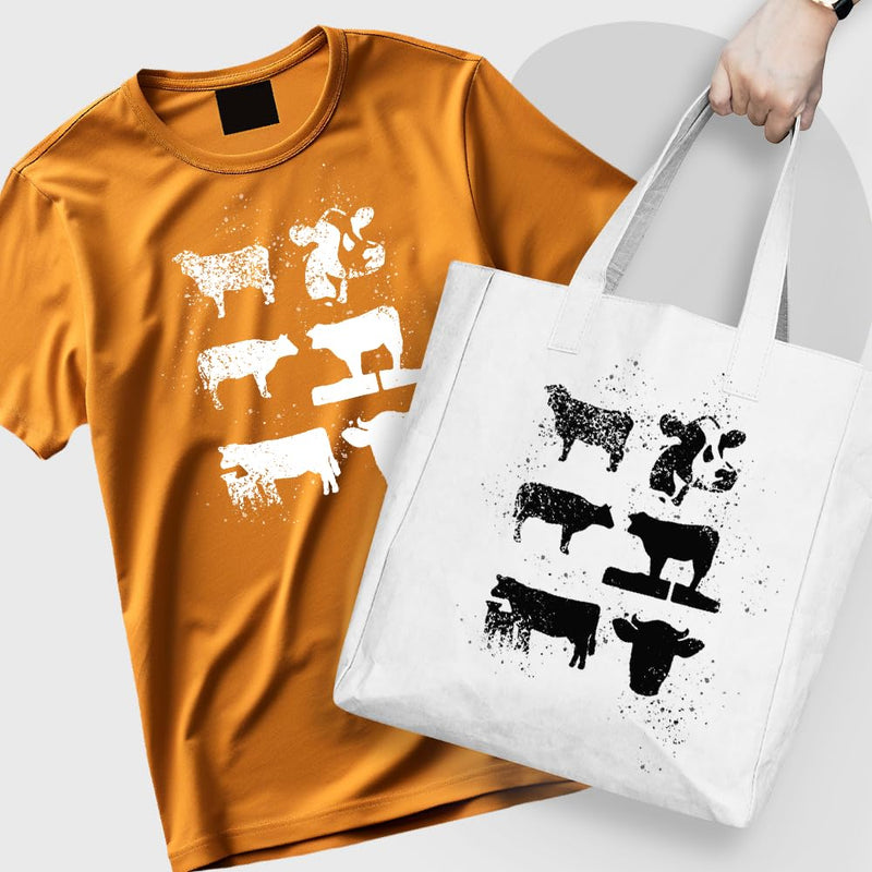 Cow Stencils Country Farm Animals Template Reusable 8.5 x 11 Inches for Painting on Walls, Wood, Glass, Scarpbooking, Graffity, Arts and Crafts, DIY LIONX