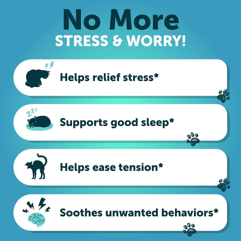 Cat Calming Treats - 2250 mg Hemp Oil per Pack - Stress & Anxiety Relief - Calming Cat Treats with Melatonin - Support Supplement for Vet Visits, Travel, Separation Anxiety, Fireworks - 135 Chews Cat Calming Chews 135 count