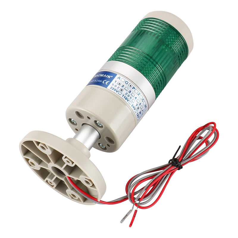 Baomain Industrial Signal Light Green AC 110V Column LED Round Tower Light Indicator Continuous Light LGP-502T Warning Light