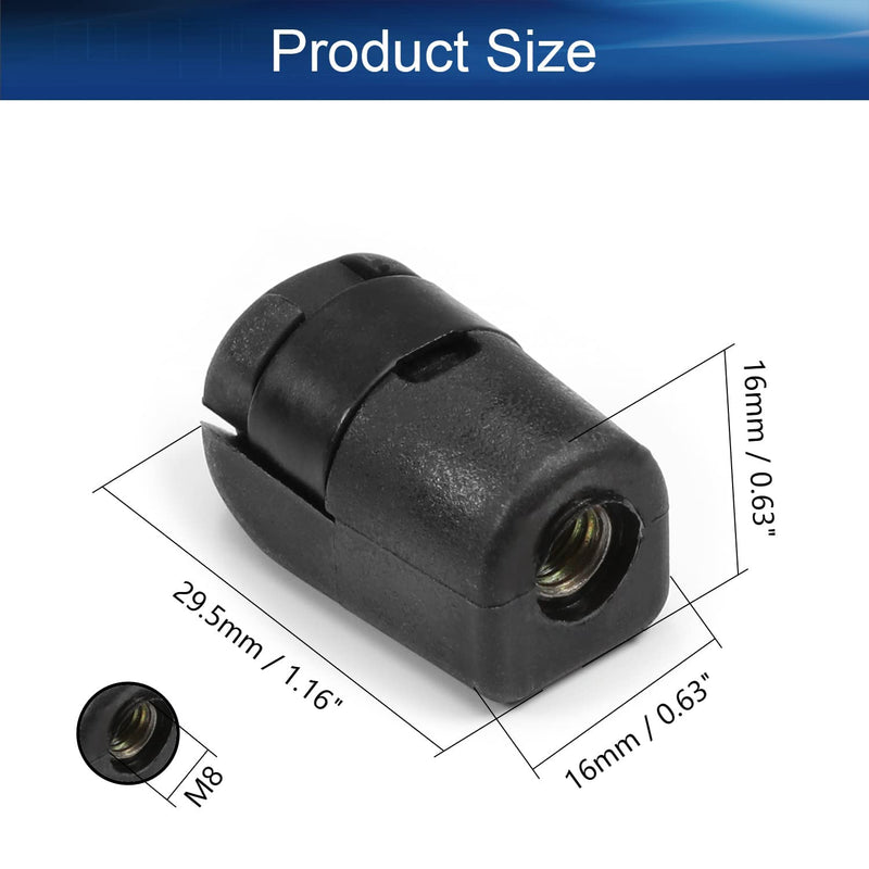 Heyiarbeit 2pcs Gas Spring End Fitting Connector M8 Female Thread PA66A5 Black for Machinery Automation Equipment