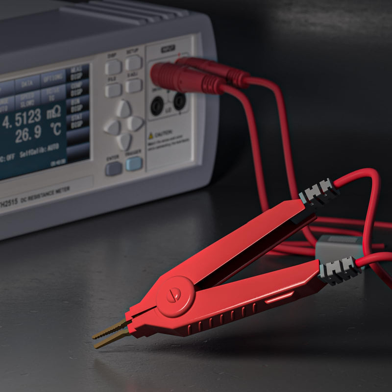 Goupchn LCR Meter Test Leads Terminal Kelvin Clips Cable Wires to 4mm Banana Plugs Gold-Plated 1.2m/3.94ft for DMM 4mm Banana Plug to Alligator Clip