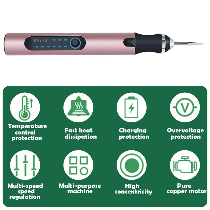 Professional Engraving Pen, Suitable for Metal, Wood, Glass and Plastic, Customizer Engraving Pen Made for DIYers and Gifters, Customized Engraving Pen Set(Rose, Set C) Rose
