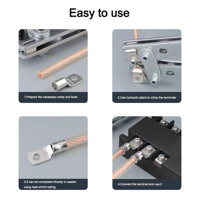10PCS Tinned Copper Wire Lugs AWG 12-10,SC6-8 Battery Cable Ends Terminal Connectors with Heat Shrink Tubing (SC6-8) SC6-8