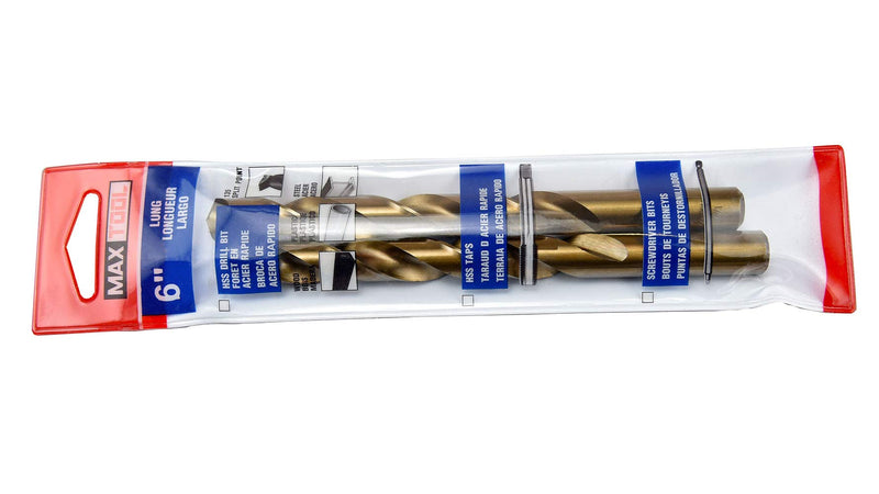 MAXTOOL 1/2" 2pcs Identical Jobber Length Drills HSS M35 Twist Drill Bits 5% Cobalt Fully Ground Golden Straight Shank Drills; JBF35G10R32P2