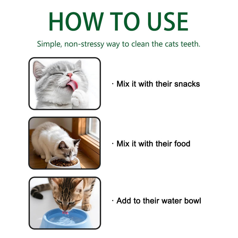 Glovoro Dental Powder for Cats, Cat Dental Powder, Relieve Gum Redness Tartar, Breath Freshener,Daily Dental Care Powder, 100g