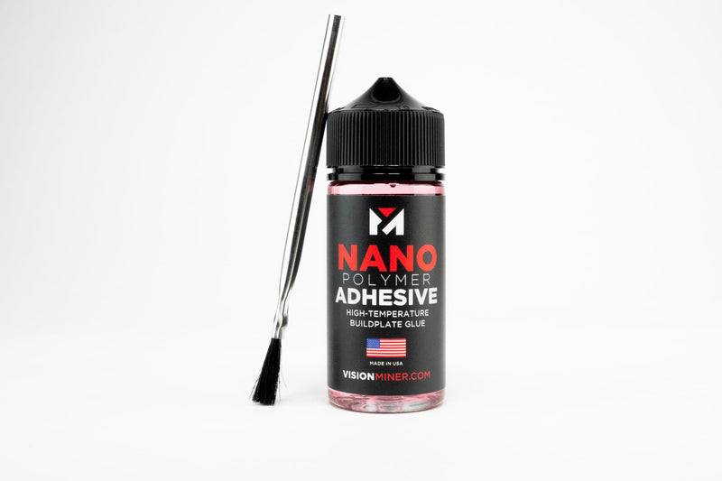 Nano Polymer Adhesive (50ml) - Ultimate 3D Printing Bed & Build Plate Adhesion - No Mess, Non-Toxic, Works for PLA, ABS, PEI, PEEK, Nylon, PC and More. Easy Application, Easy to Clean! 50ml