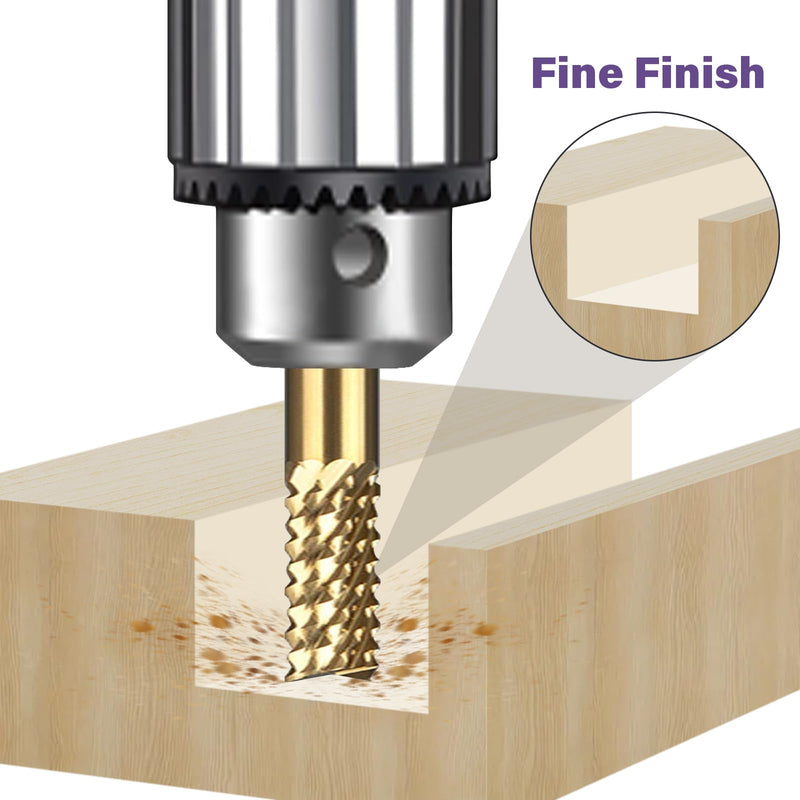 Titanium Coated Engraving Milling Cutter Carbide Bits, 0.8-3mm, 1/8'' Shank, 10 Pieces, for Dremel Rotary Tools