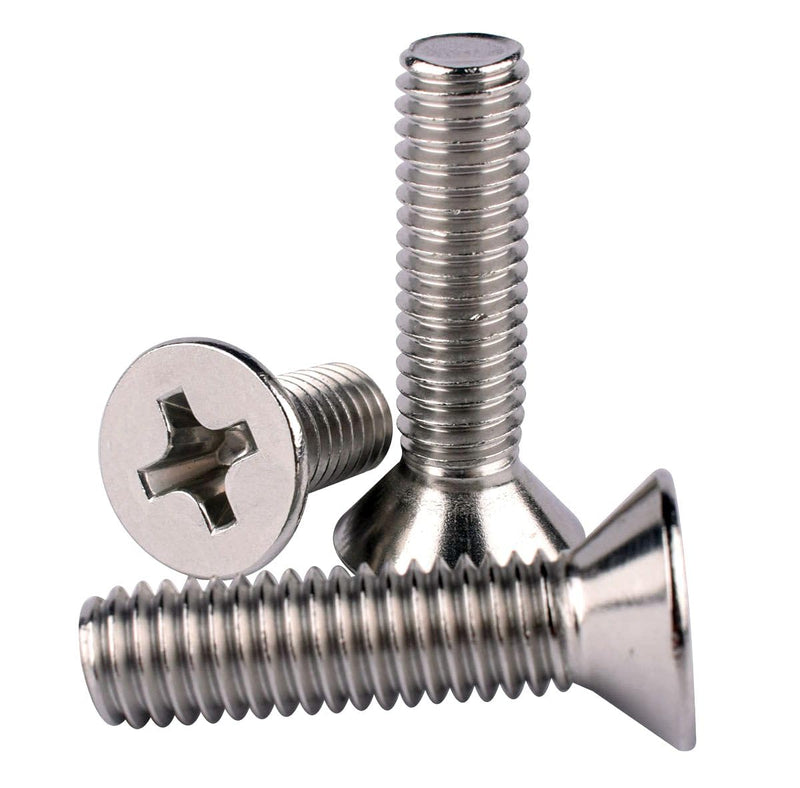 20Pcs 1/4-20 x 1 UNC Phillips Flat Countersunk Head Machine Screws, 304 Stainless Steel 18-8, Full Thread, Coarse Thread 1/4-20 x 1" (20PCS)