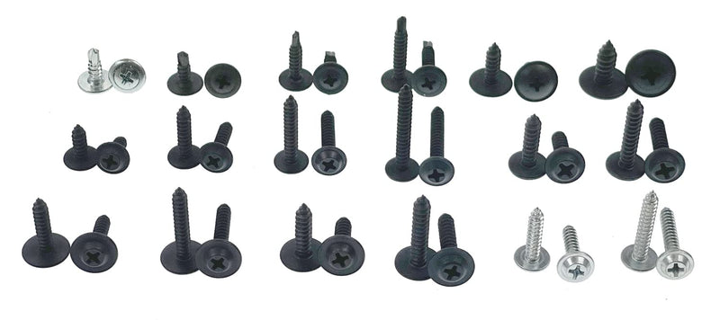Swordfish 32750-255pc Phillips Trim Screw Self Tapping Self Drilling Tek Screw Washer Head Screw Assortment