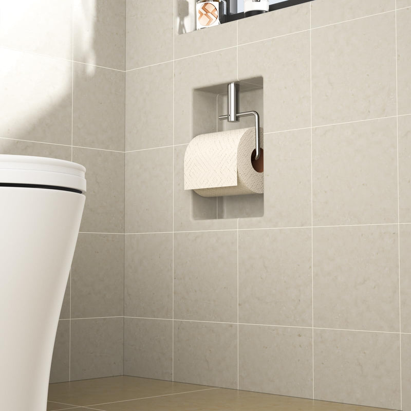 Tile Ready Toilet Paper Holder, in Wall Toilet Paper Niche, Tile in Toilet Roll Holder for Bathroom Remodel (Polished Roll Shaft) Polished Roll Shaft