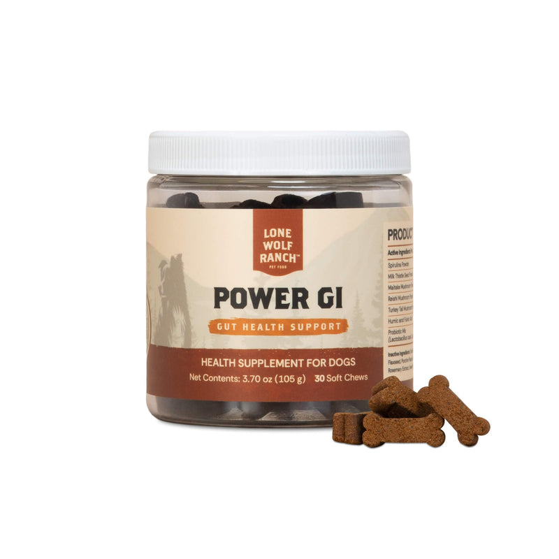 Chuck Norris Lone Wolf Ranch Power GI Probiotic Gut Health Support Supplement Soft Chew for Dogs (30 Count)