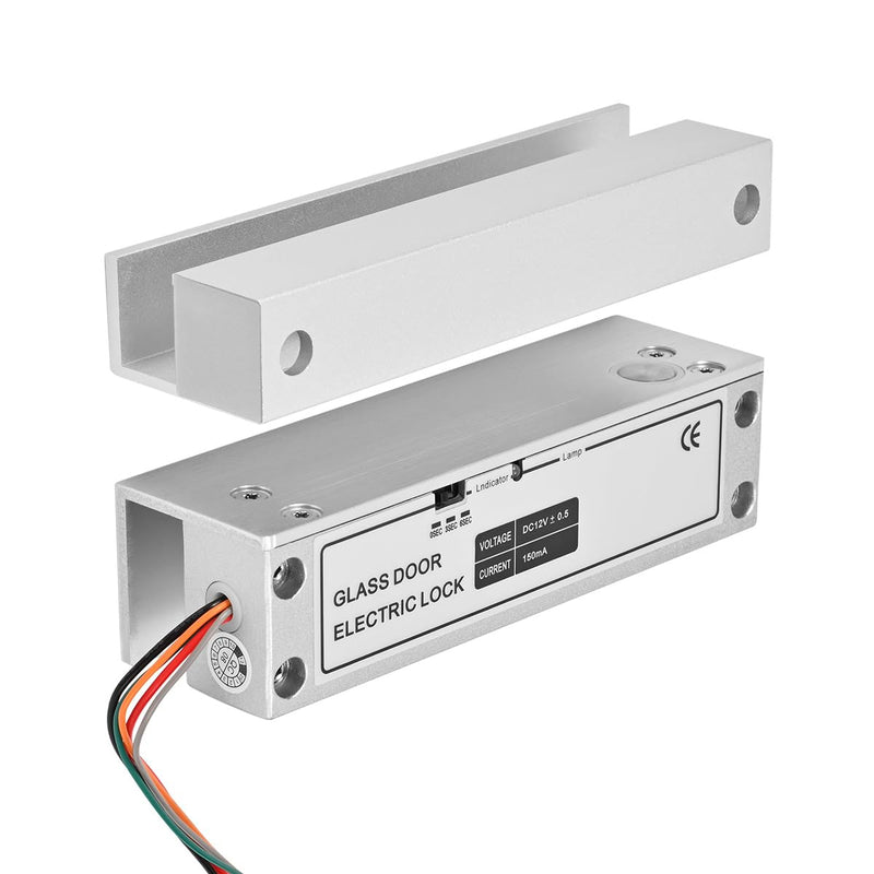 Electric Drop Bolt Lock Right Open for Frameless Glass Doors Aluminum Alloy DC 12V Fail-Safe Right-Open