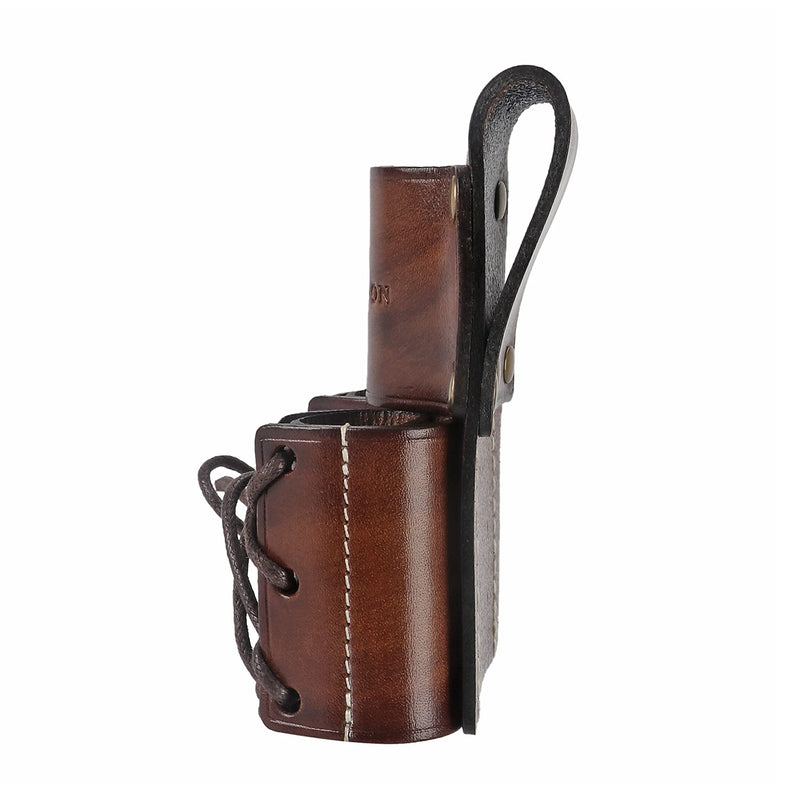 TOURBON Leather Tool Organizer Bull Pin Holster Wrench Hammer Holder Brown