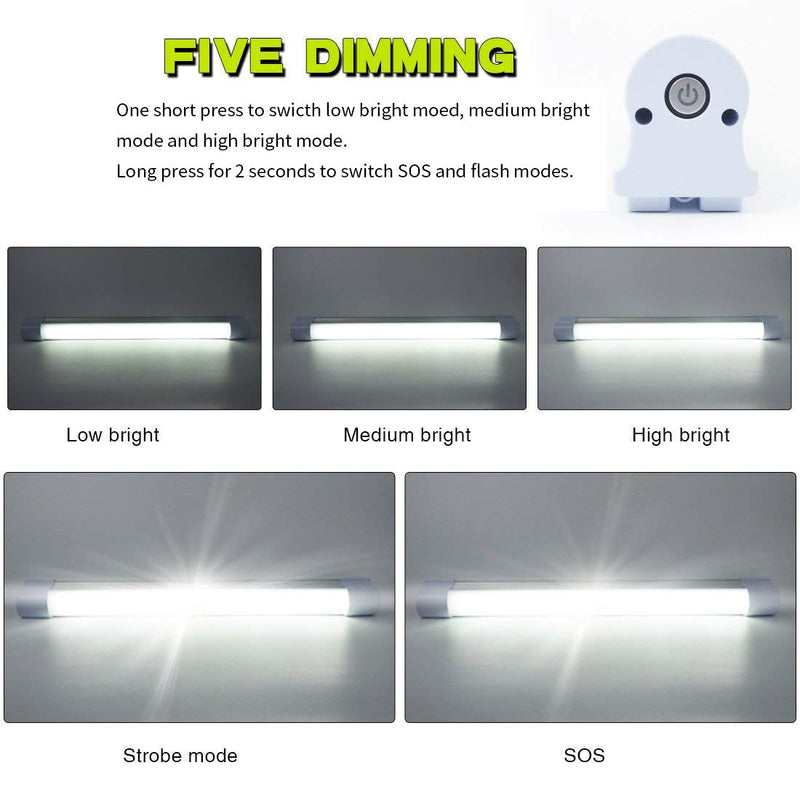 LETOUR LED Tube Magnetic Light Work Lights 6000Lumens 10400mAh 5 Lighting Options Camping Lantern USB Rechargeable Portable Battery Powered Lights with 2 Magnets Endurance for 80 Hours 1pcs Lt-lt120 120watts
