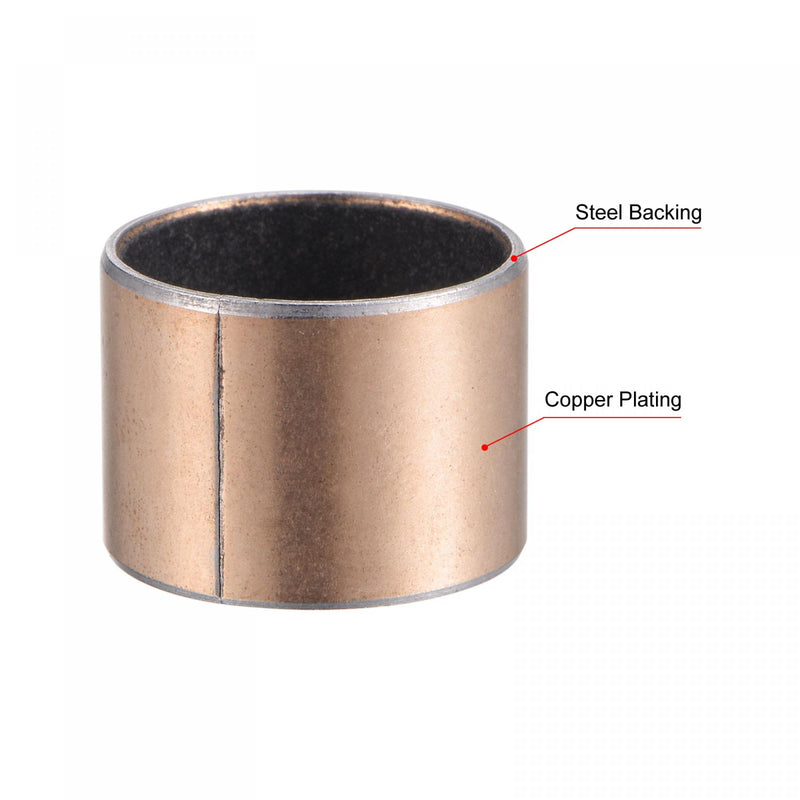 uxcell Sleeve Bearing 18mm Bore 20mm OD 15mm Length Plain Bearings Wrapped Oilless Bushings 2pcs 18x20x15mm