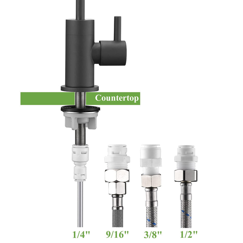 Drinking Water Faucet, Kitchen Water Purifier Faucet, Water Filtration Reverse Osmosis Faucet，Osmosis Bar Sink Faucet, Matte Black, PB2002
