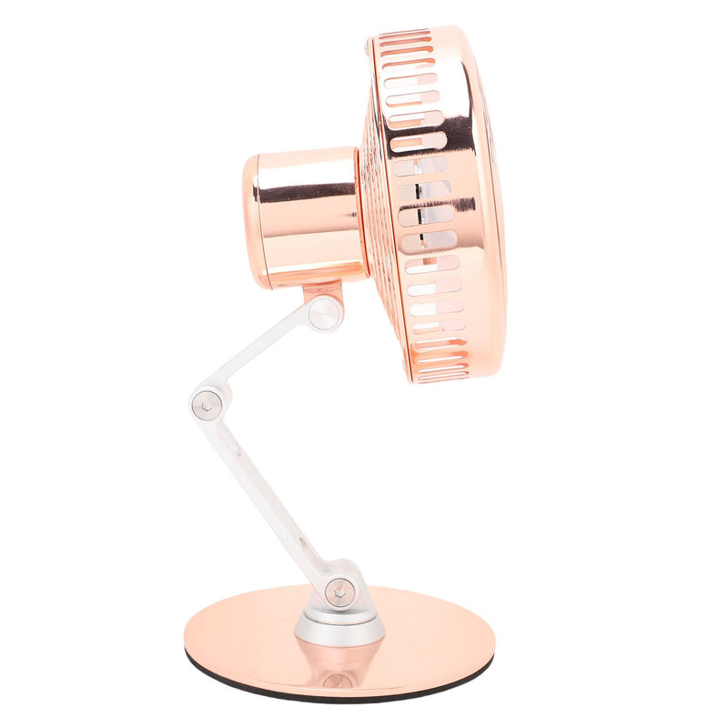 Small Quiet USB Desk Fan 3 Speed Retro Metal Fan for Home Office Nightstand Bedroom Iron 1pc (Rose Gold) Rose Gold