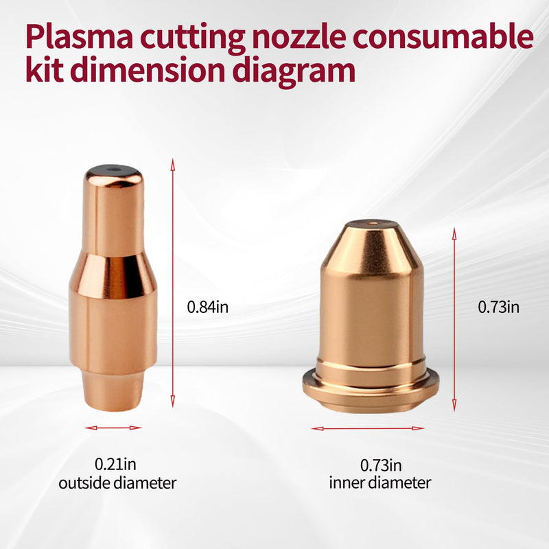 Plasma Cutter Consumables 10Pcs 56576 Electrode 10Pcs 56811 Nozzle Tip 45A Kit for Harbor Freight Titanium 45 Cutter IPT-45 Plasma Cutting Torch Nozzles Electrodes Cups Kits (20PK Tips Kits) 10pcs 56576+10pcs 56811