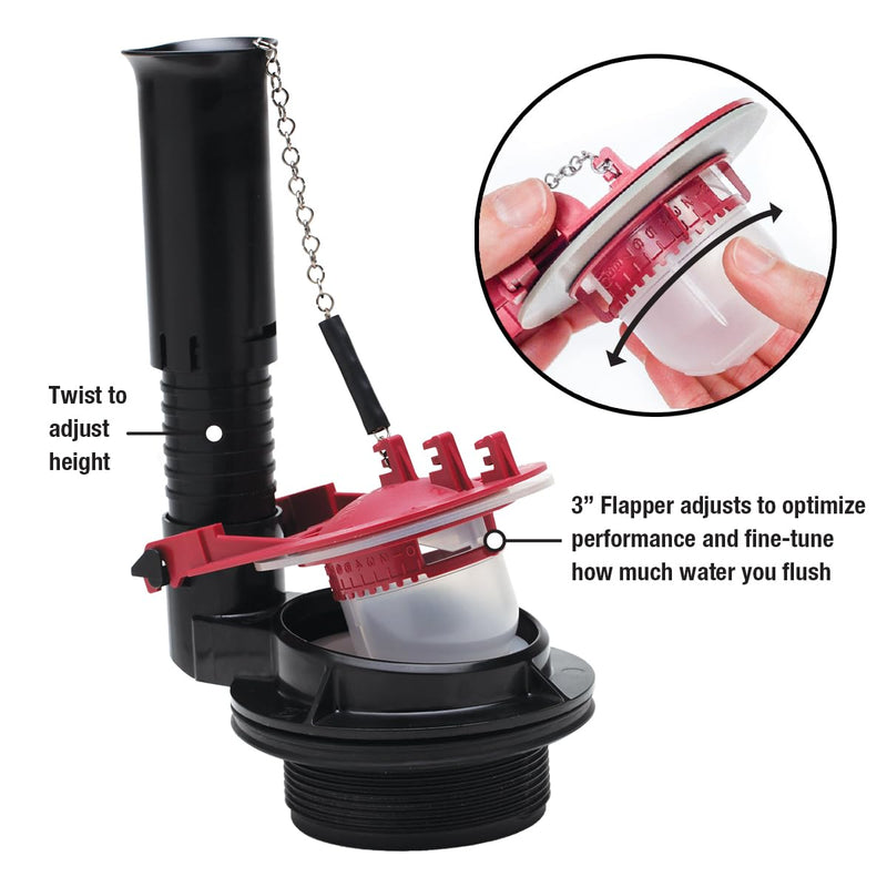Fluidmaster PerforMAX 3-Inch Toilet Repair Kit, Complete Toilet Fix Plumbing Fixture