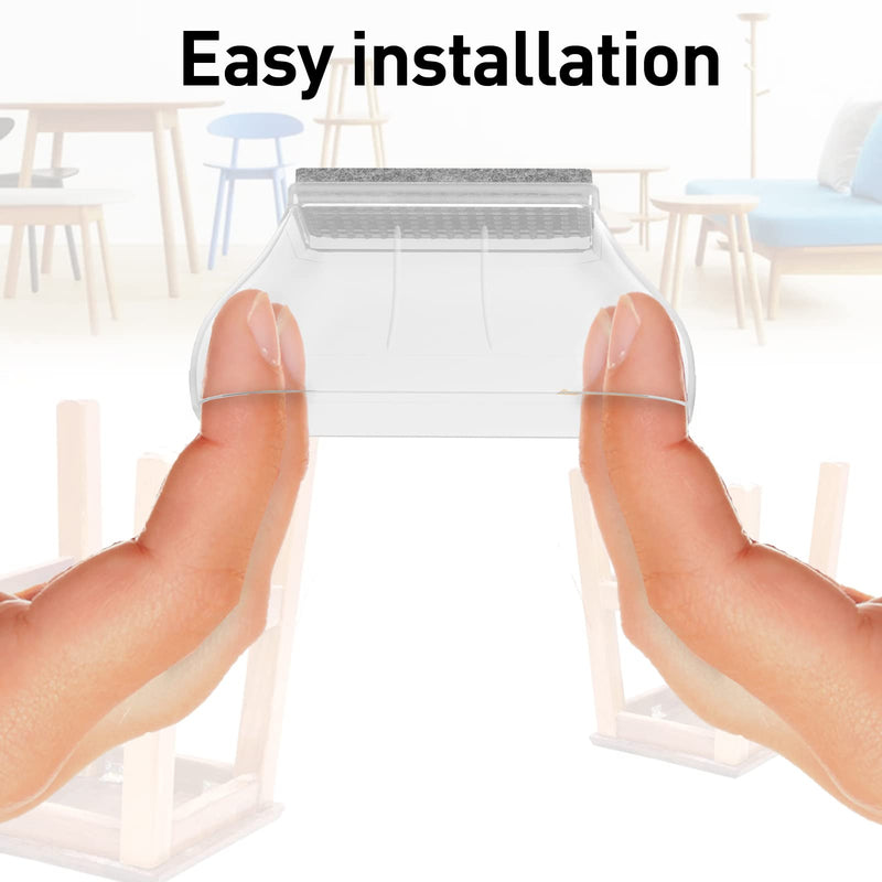 1" x 1.5" Rectangle Chair Leg Protectors for Hardwood Floors Silicone Covers to Protect Wood Tile Floors Felt Pads Furniture Leg Caps Reduce Noise.Easy to Move.16 PCS Clear. Rectangle(1×1.5")