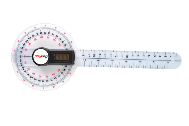 GemRed 12" Digital Goniometer 360 Degree Physical Therapy Plastic Protractor for Joint Range of Motion ROM Measurement 300mm