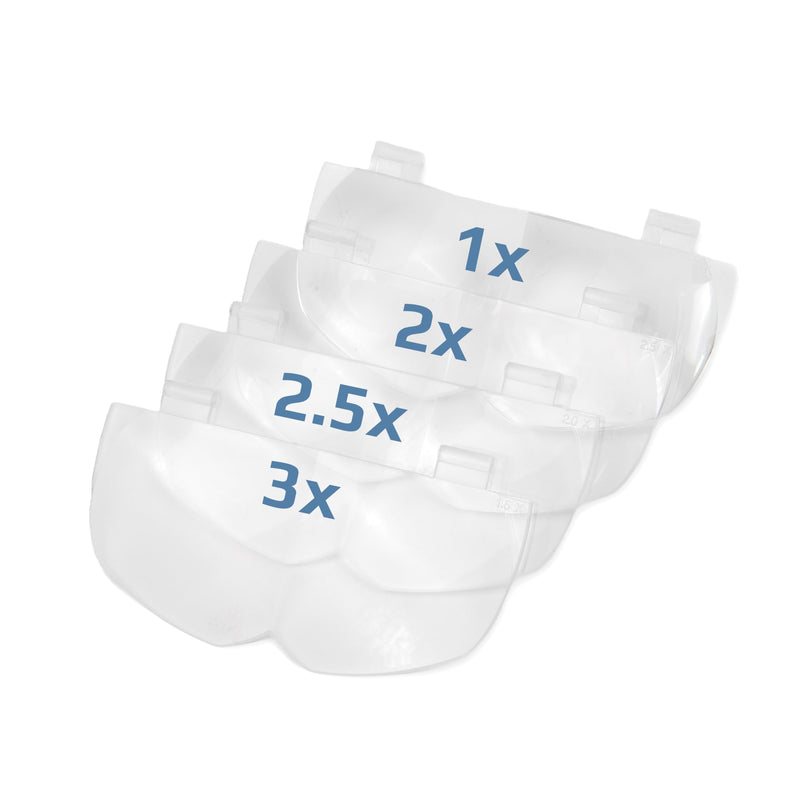Carson Pro Series MagniVisor Deluxe Head-Worn LED Lighted Magnifier with 4 Different Lenses (1.5x, 2x, 2.5x, 3x) (CP-60)