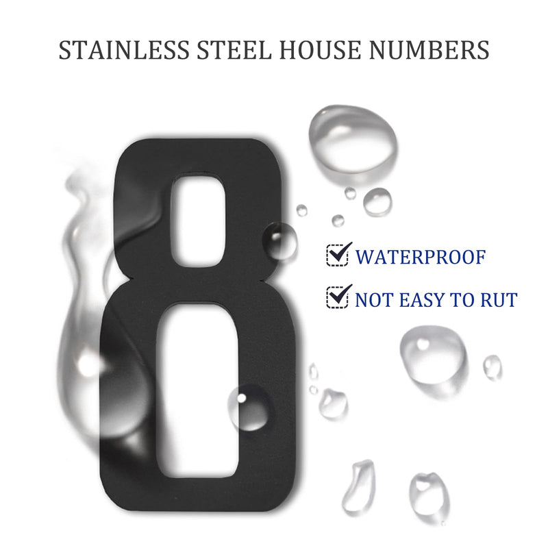 Modern House Numbers for Outside - Self-Adhesive, Large 6 Inch, Metal House Address Numbers - Ideal For Mailbox, Door, And Outdoor Address - House Number 1