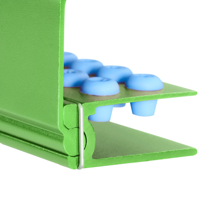 5pcs 10 Holes Dental Burs Holder Block Case with Blue Silicone Dental Autoclavable Burs Holders (Green) Green