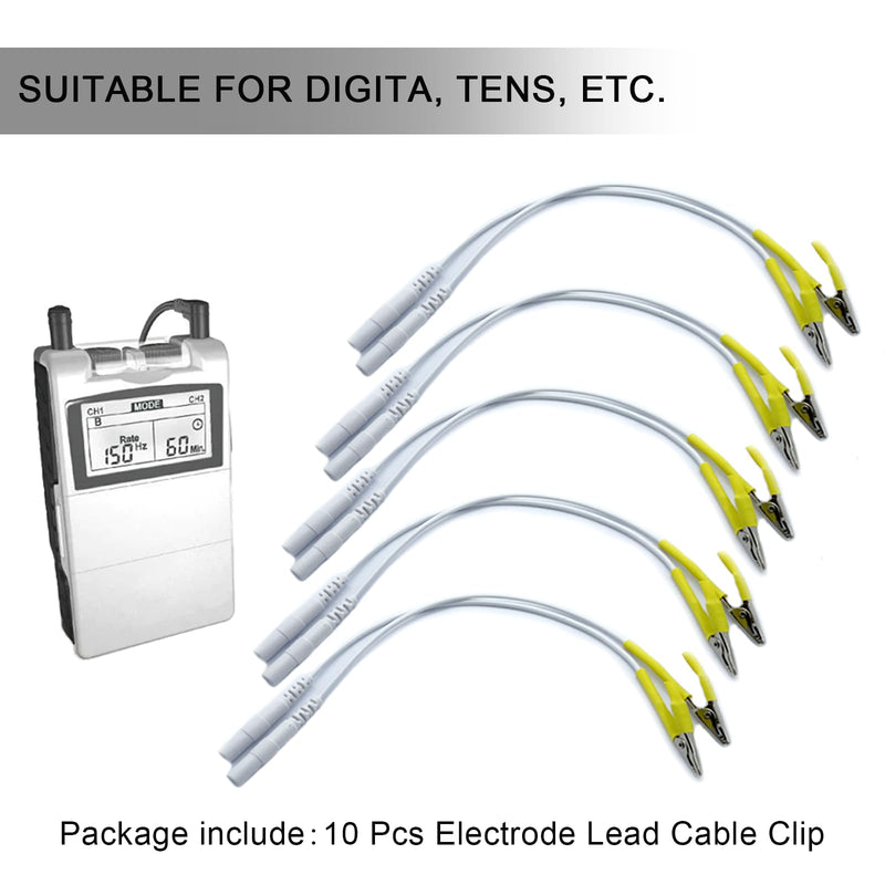 Electrode Lead Wires Cable Clip, Compatible with Most TENS EMS Unit, 10 Pcs