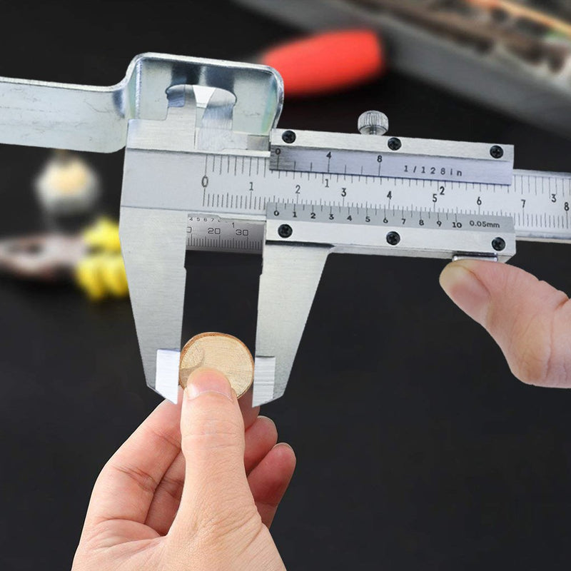 Vernier Caliper Stainless Steel Professional High Quality 0-6 Inches/150 mm Micrometer Durable Measuring Tool for Inside, Outside, Depth and Step Measurements