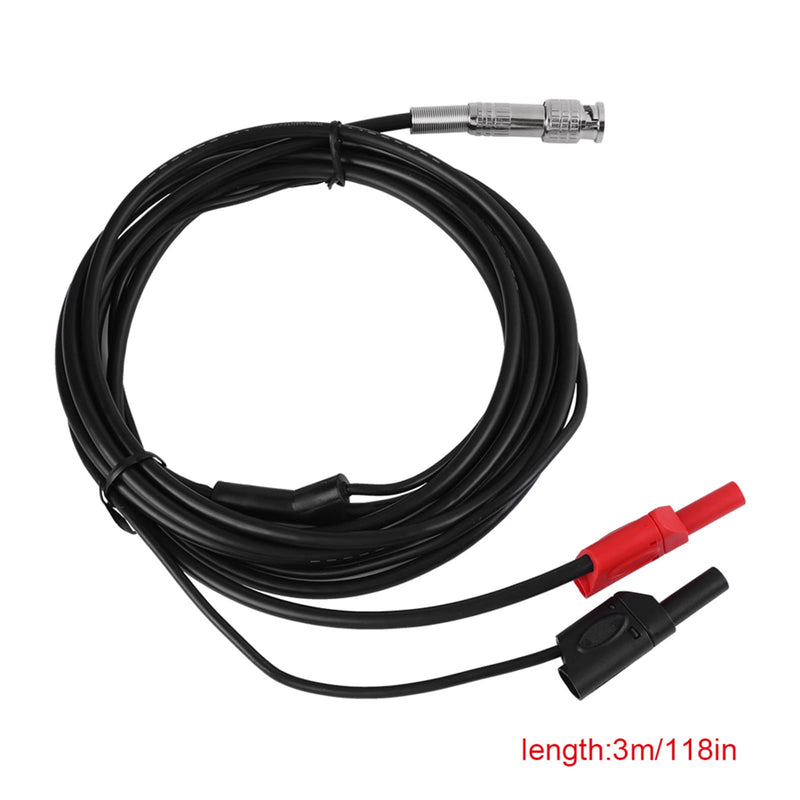 HT30A 3M Cable Test Line, Oscilloscope Line Heavy Duty Auto Test Line, BNC to Banana Head Adapter Cable for Assisting Automobile Measurement