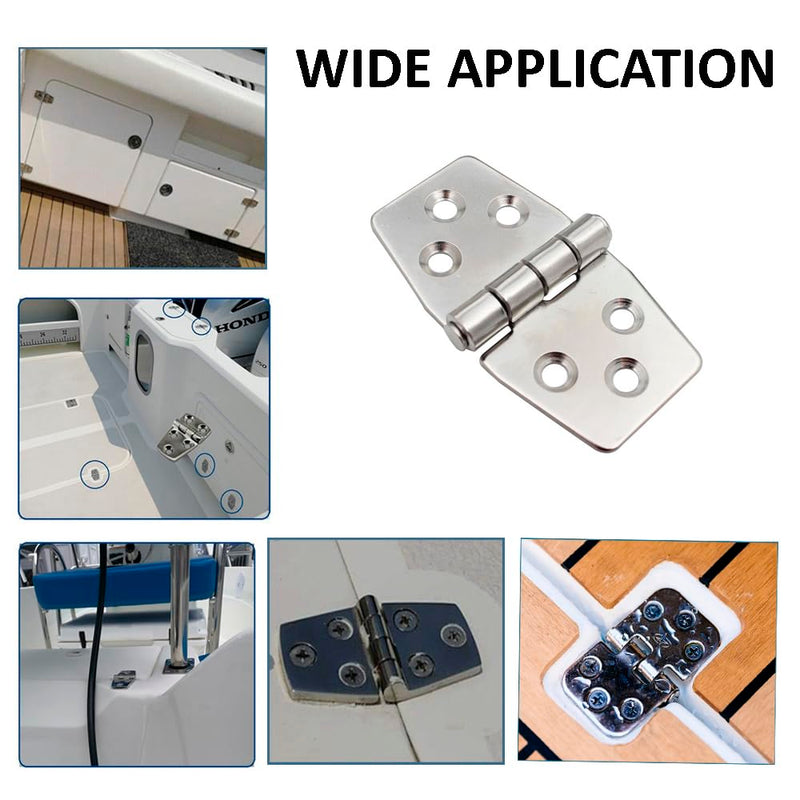 4 Pack 3’’ x 1.5’’ Boat Hinge 304 Stainless Steel Boat Hatch Hinges Door Hinges for Boats, Cabinet, Hatch, RVs