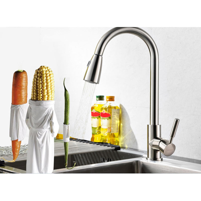 Kitchen Pull Out Faucet Sprayer Nozzle, Dual Function Brushed Nickel Spray Head, Easy Install Replacement for Kitchen Sink, 3.83 X 2.04 Inch