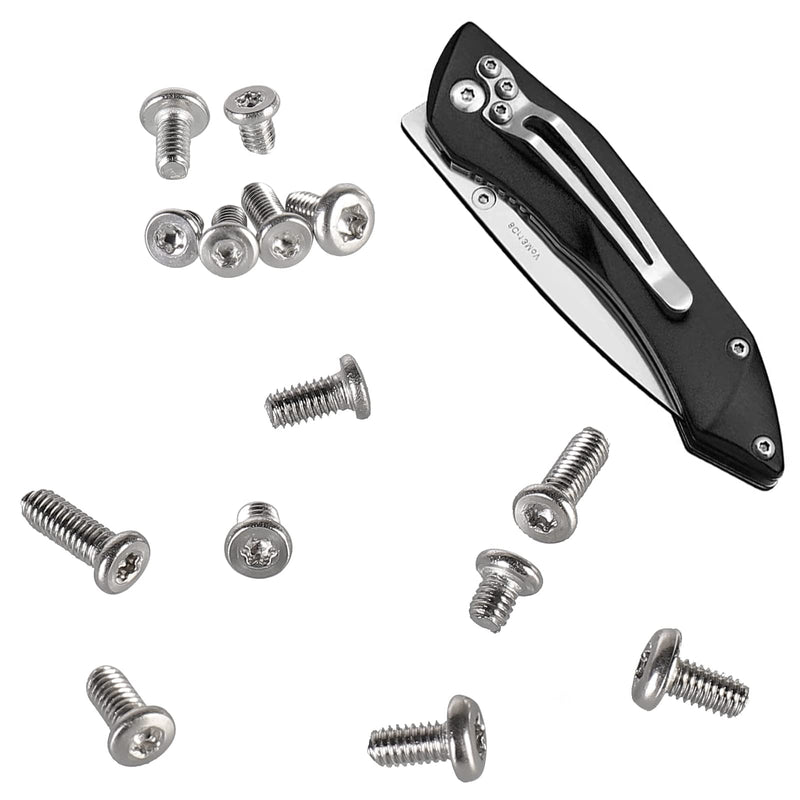 100pcs Pocket blade knife handle screws,Knife Pocket Clip Screw,Tactical Survival Knife Screw,EDC folding knives hilt fasteners,shaft pivot pin rivets,M2.5 Machine Screws,Stainless Steel,4 Type